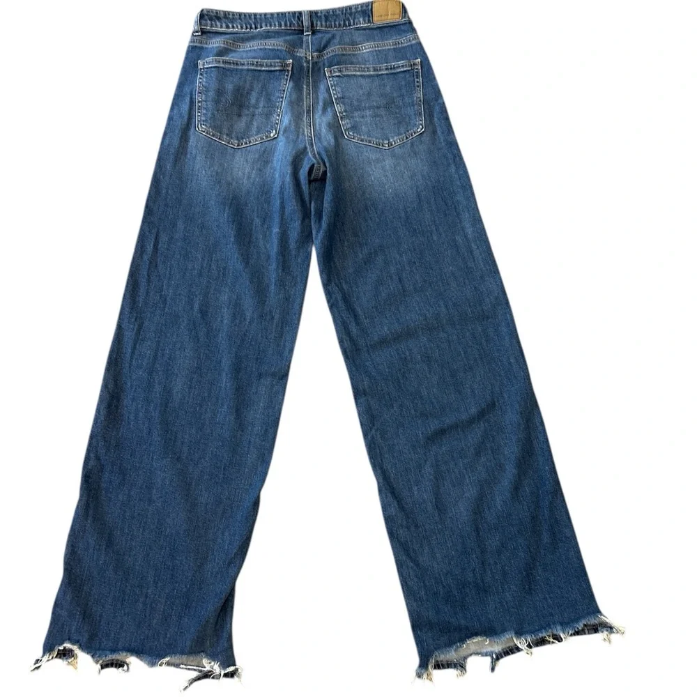 Size 4 American Eagle Outfitters Dark Blue Flare Jeans - Picture 2 of 3